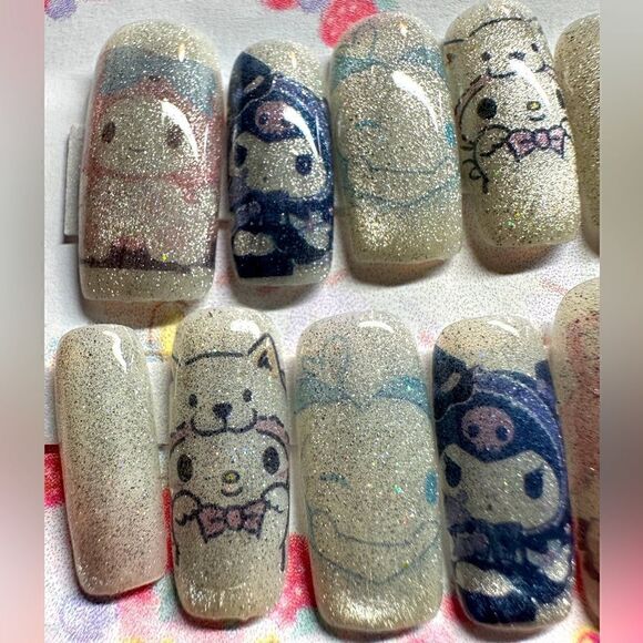 10PcsâPressâOn
Nails/silverâGlittersâprintâstatementânailsâinspiredâbyâmyâmelody - Picture 7 of 17